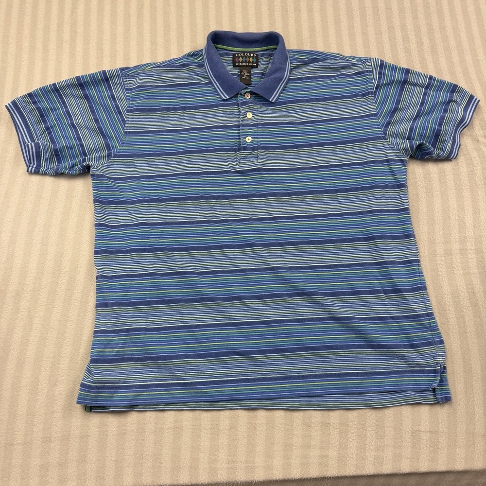 Colours by Alexander Julian Multi-Color Cotton Polo Shirt Men's Size XL